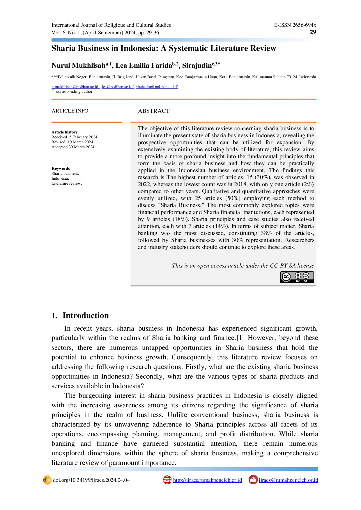 juris Sharia Business in Indonesia A Systematic Literature Review