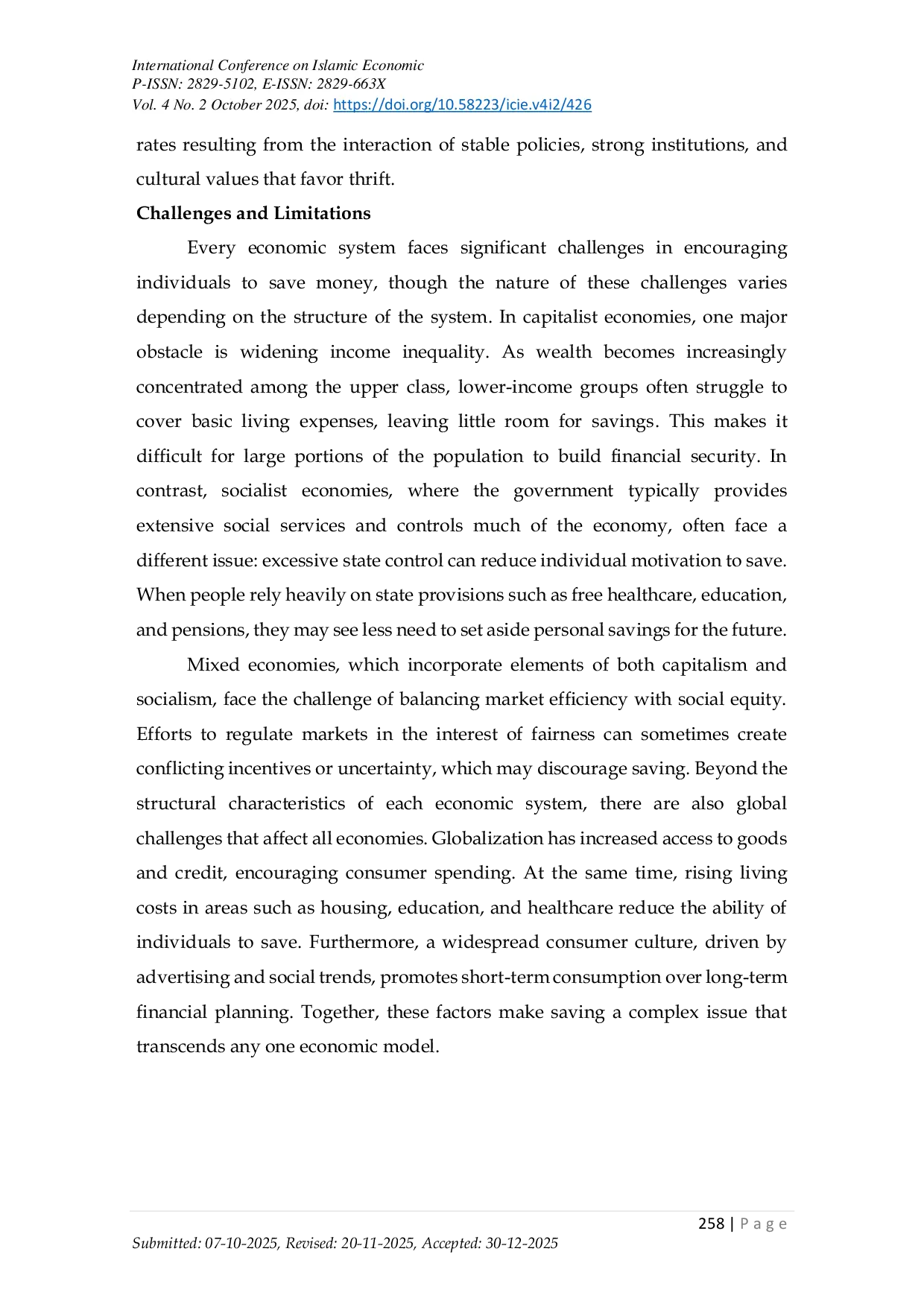 JURIS The Best Economic System for Saving A Global Perspective