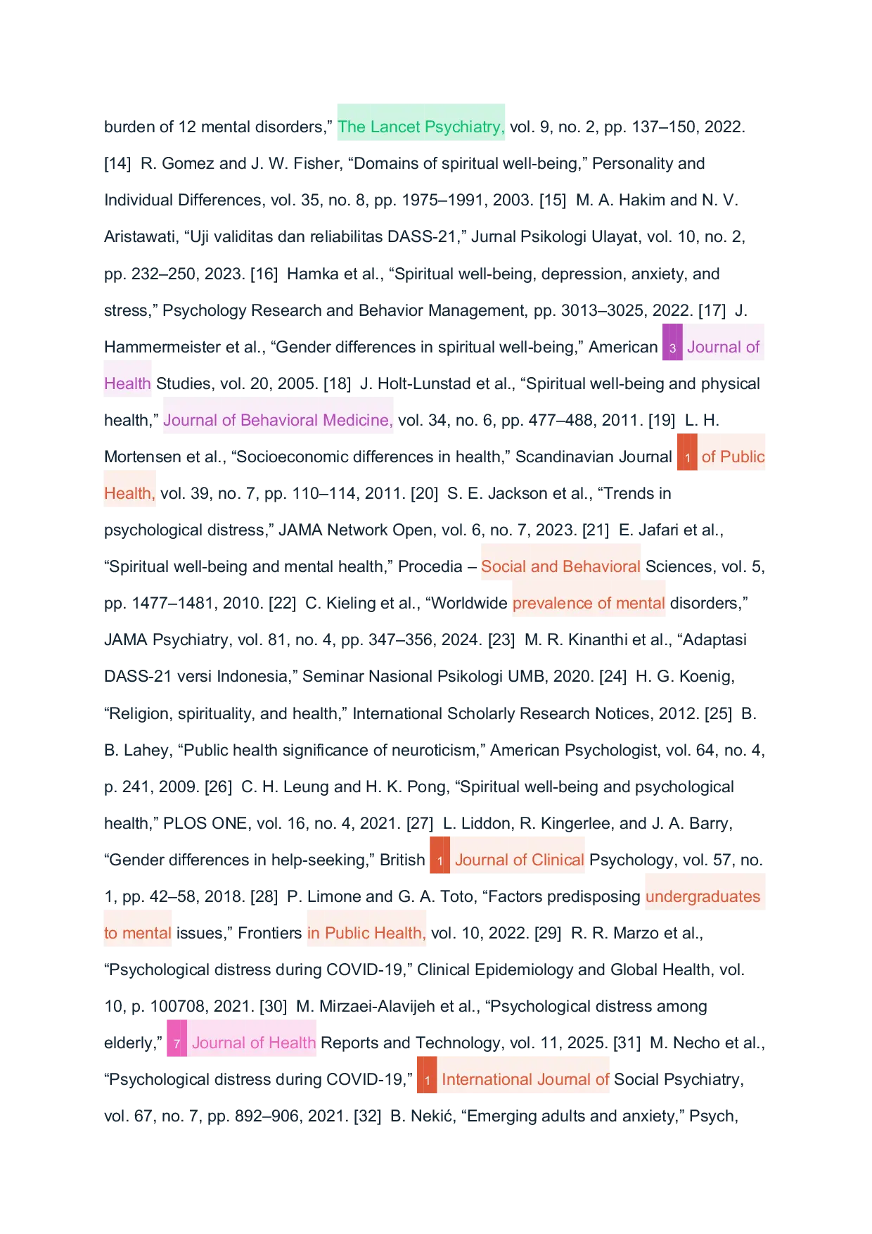 JURIS The Relationship Between Spiritual Well Being and Psychological Distress in Indonesian College Students