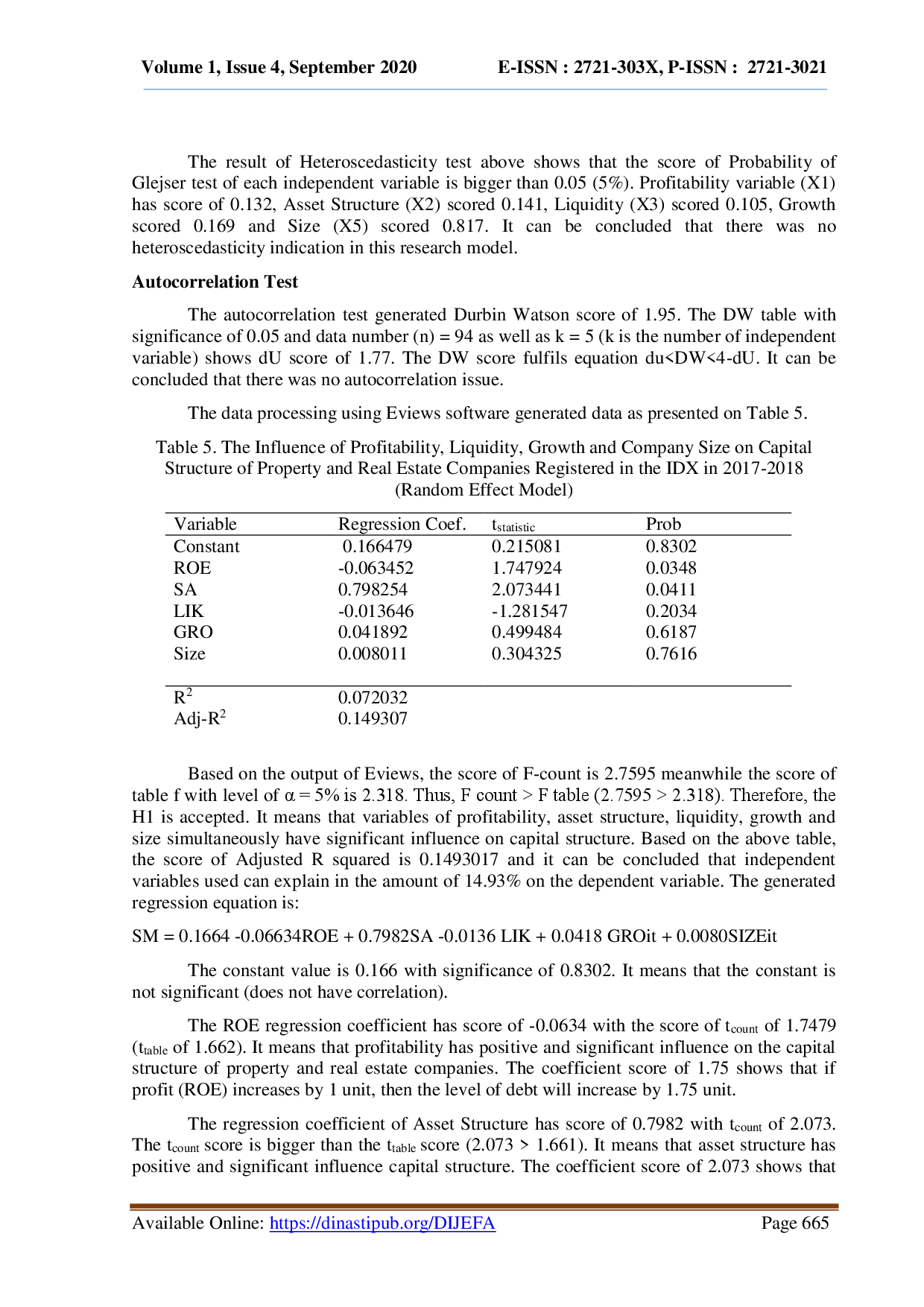 juris DETERMINANT OF CAPITAL STRUCTURE OF PROPERTY REAL ESTATE COMPANIES IN INDONESIA STOCK EXCHANGE