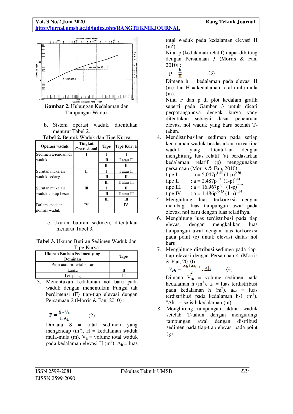 JURIS Analisis Sedimentasi Dan Prediksi Distribusi Sedimen Di Waduk Tilong Kabupaten Kupang