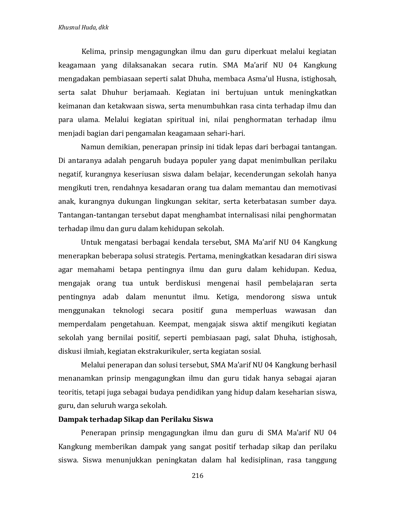 JURIS Penerapan Mengagungkan Ilmu Dan Ahlinya Dalam Pembelajaran Ta lim Muta alim