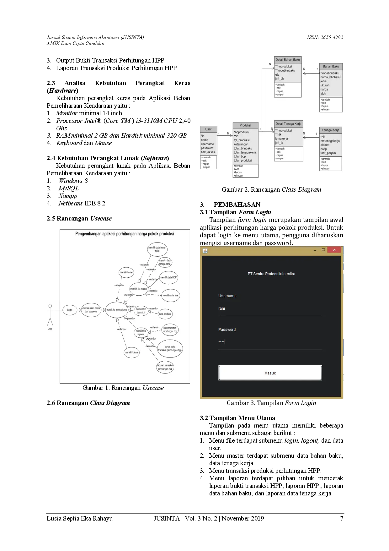 JURIS Pengembangan Aplikasi Perhitungan Harga Pokok Produksi Pada PT Sentra Profeed Intermitra Bandar Lampung