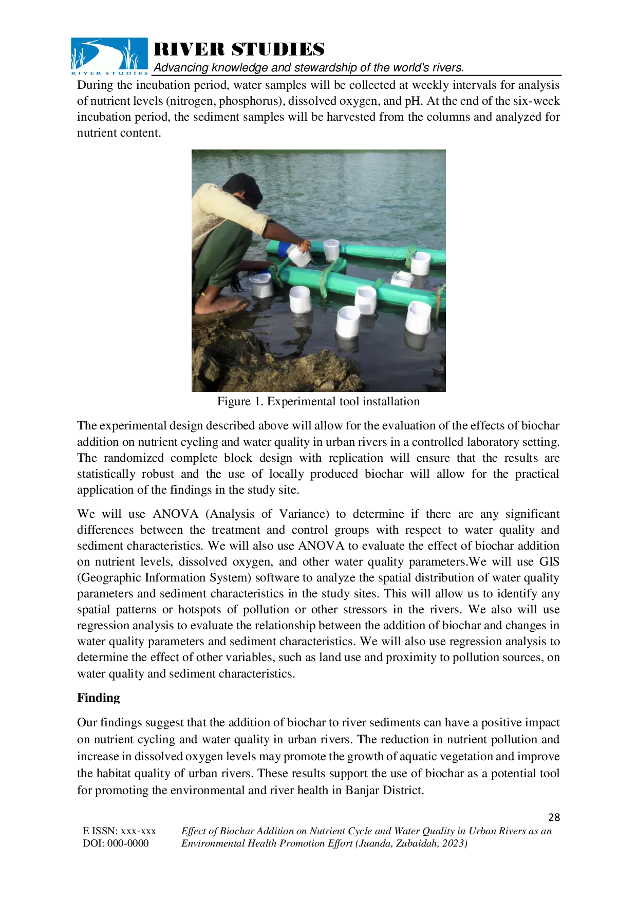 juris Effect of Biochar Addition on Nutrient Cycle and Water Quality in Urban Rivers as an Environmental Health Promotion Effort