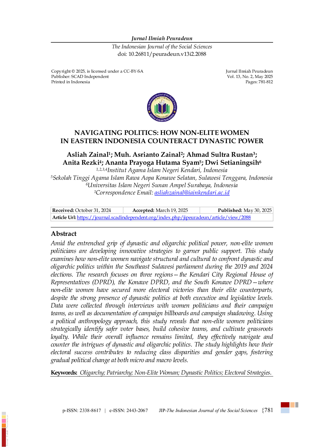 JURIS Navigating Politics How Non Elite Women in Eastern Indonesia Counteract Dynastic Power