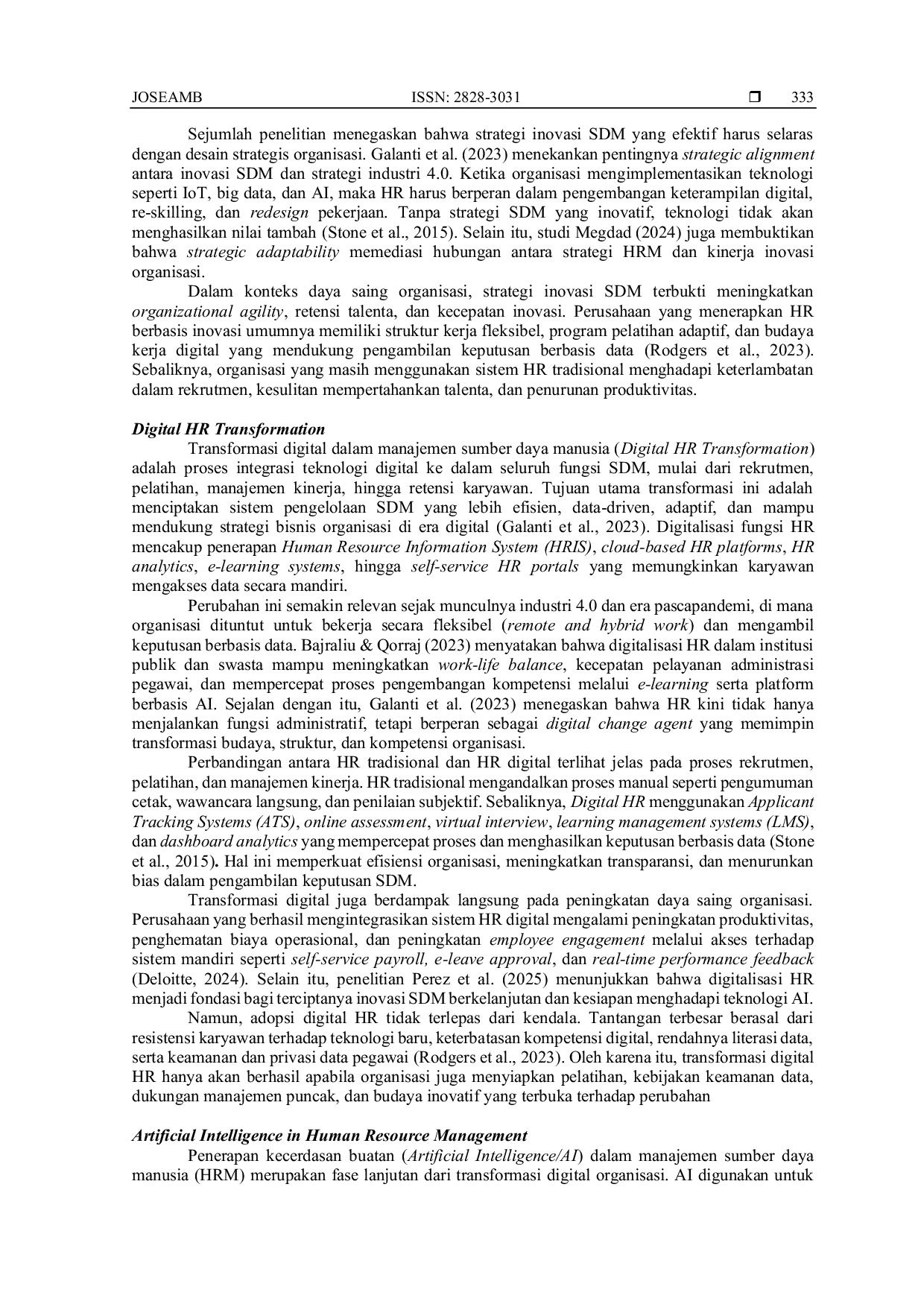 JURIS Strategi Inovasi Sdm Berbasis Teknologi Untuk Meningkatkan Daya Saing Organisasi Di Era Artificial Intelligence