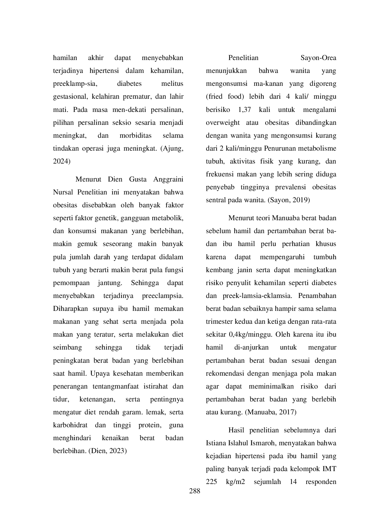 JURIS Pengalaman Ibu Bersalin dengan Riwayat Obesitas Sebelum Hamil di Klinik Hj Hanum Kel Tanjung Mulia Tahun 2024