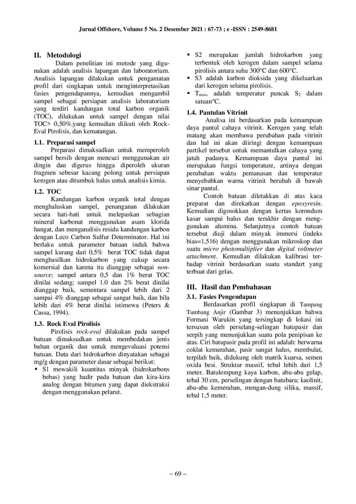 JURIS Potensi Batuan Induk Hidrokarbon Serpih Warukin di Tampang Tumbang Anjir Kabupaten Gunung Mas Propinsi Kalimantan Tengah