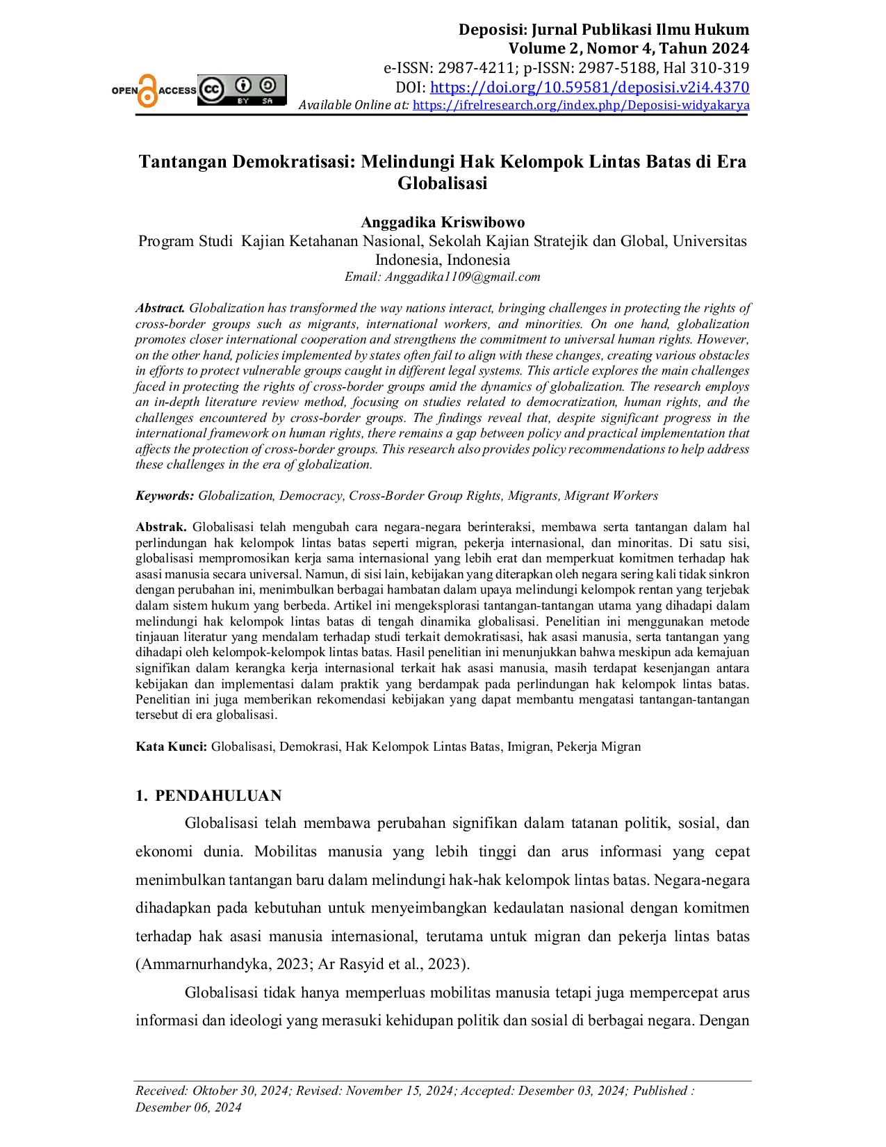 JURIS Tantangan Demokratisasi Melindungi Hak Kelompok Lintas Batas di Era Globalisasi