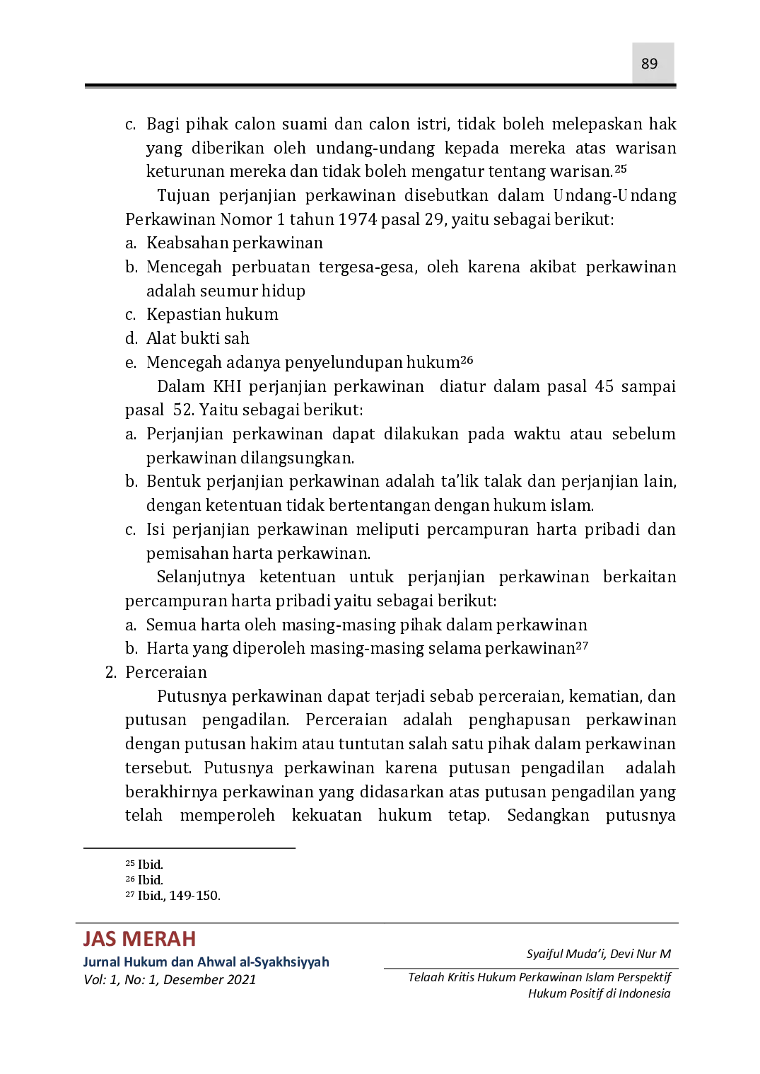 JURIS Telaah Kritis Hukum Perkawinan Islam Perspektif Hukum Positif Di Indonesia