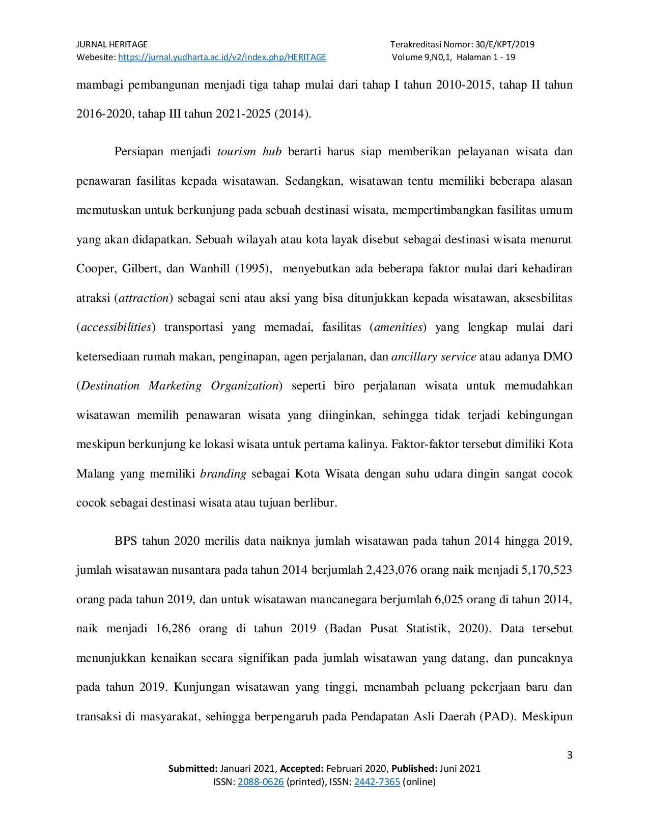 JURIS Evaluasi Integrated Marketing Communication Disbudpar Dan Disporapar Dalam Menyiapkan Kota Malang Sebagai Tourism Hub Tahun 2019 2020