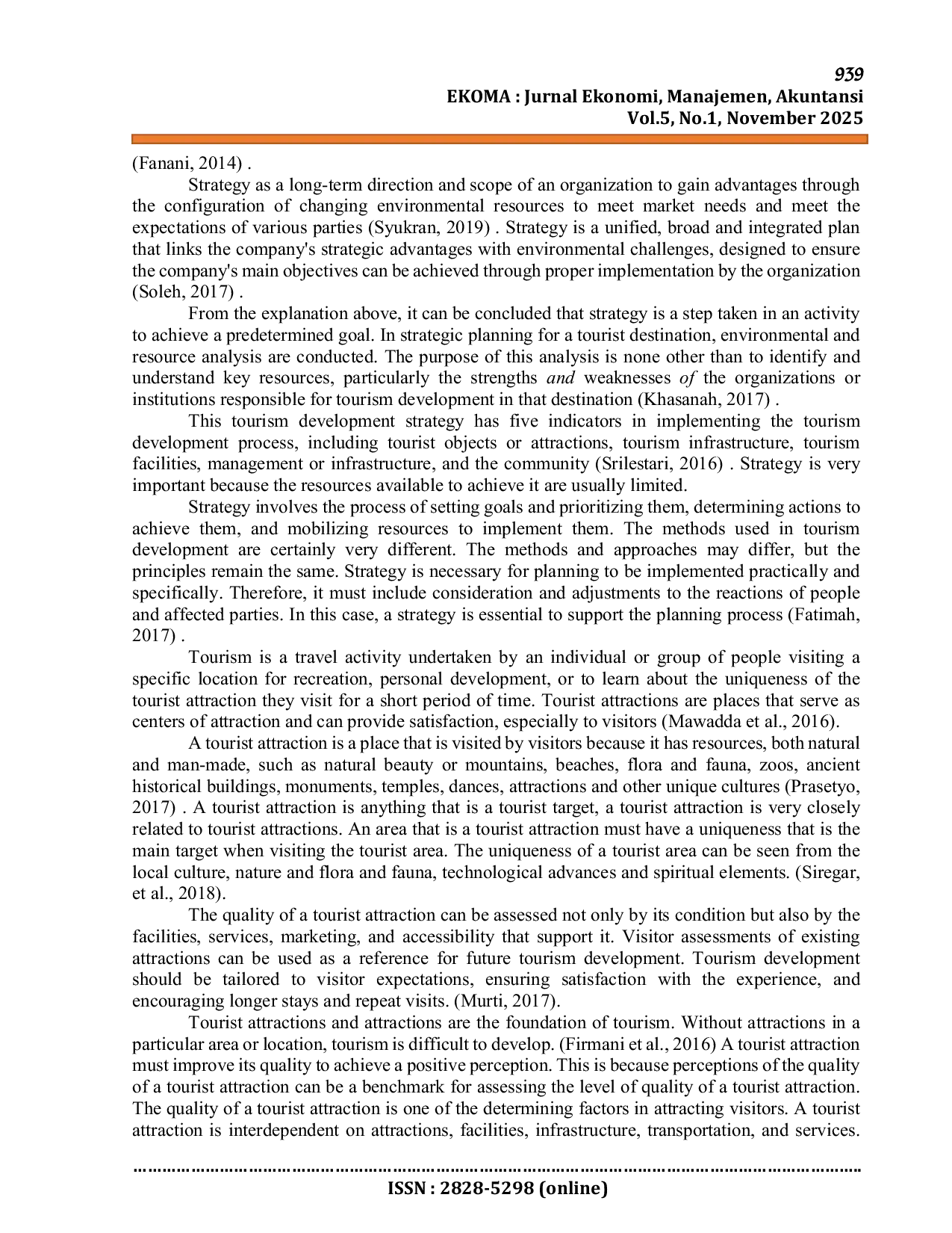 JURIS Local Wisdom Based Tourism Development Strategy at the Ke te Kesu Tourism Object North Toraja Regency