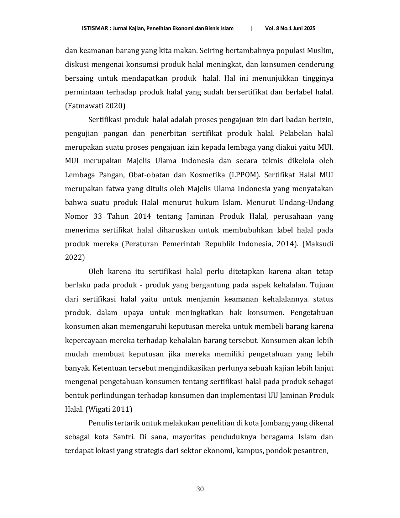 JURIS Pengaruh Pengetahuan Konsumen Tentang Sertifikat Halal Terhadap Peningkatan Penjualan Mie Yamin Al Namira Di Jombang