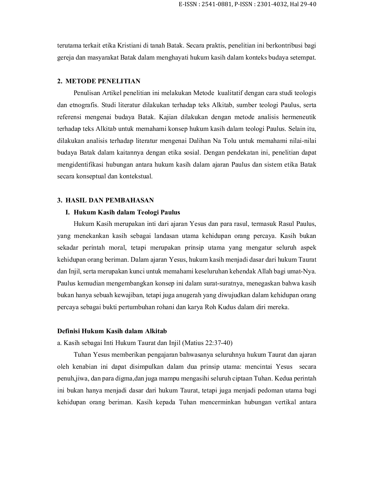 JURIS Hukum Kasih dalam Teologi Paulus dan Dalihan Na Tolu Membangun Etika Kristiani Kontekstual di Tanah Batak