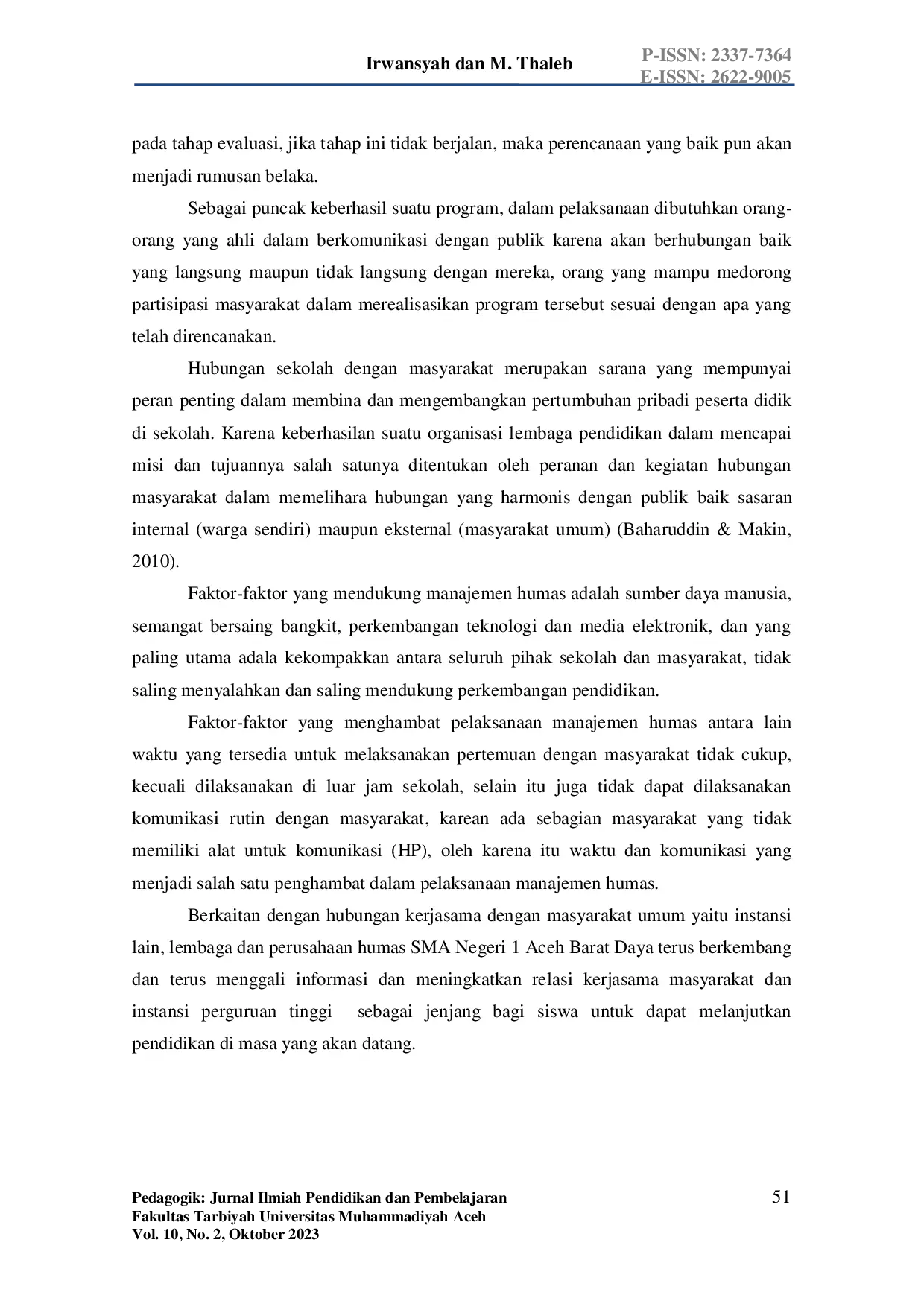 JURIS Manajemen Humas Dalam Mendorong Partisipasi Masyarakat Di Sma Negeri 1 Aceh Barat Daya