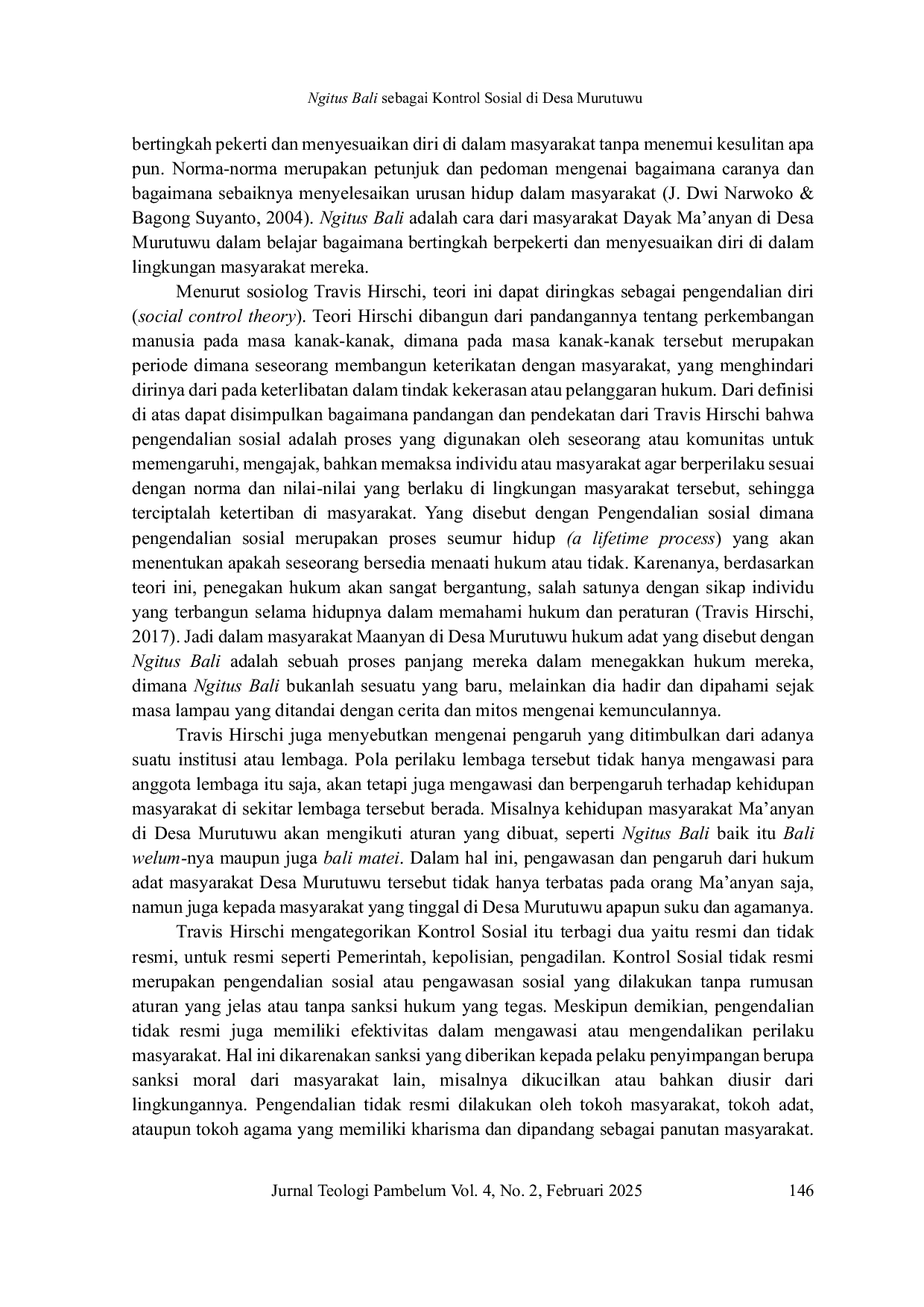 JURIS Ngitus Bali sebagai Kontrol Sosial di Desa Murutuwu