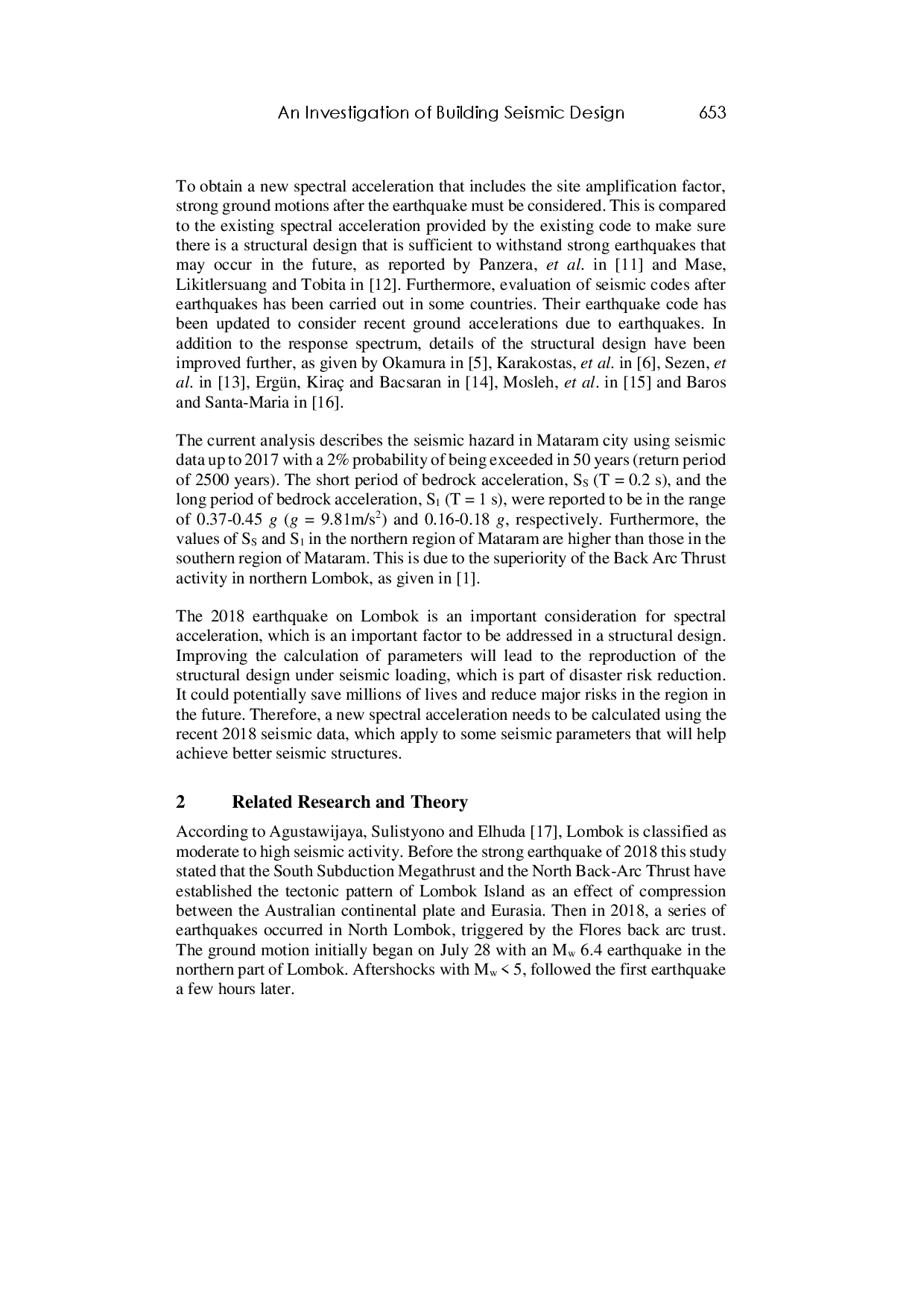 juris An Investigation of Building Seismic Design Parameters in Mataram City Using Lombok Earthquake 2018 Ground Motion