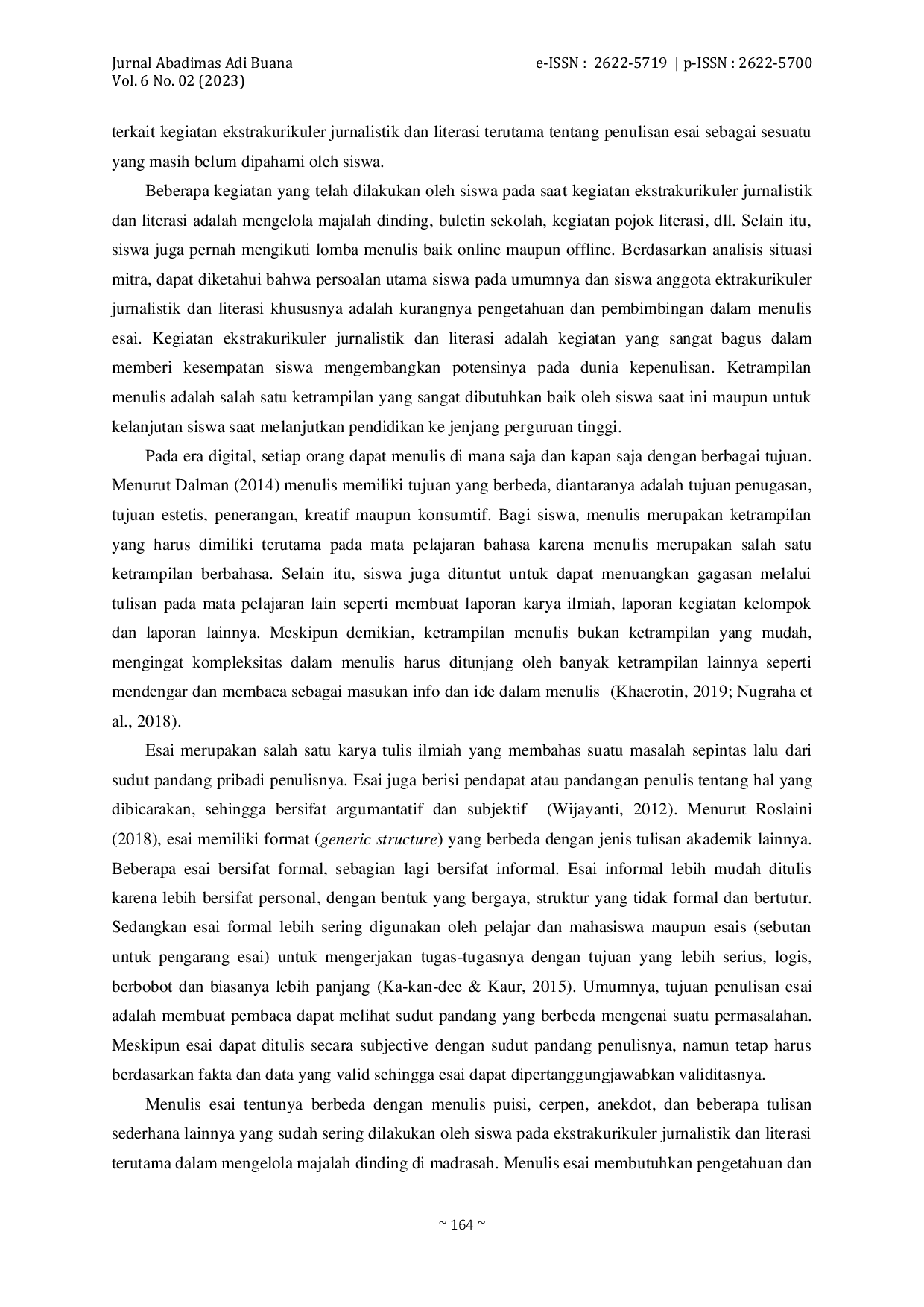 JURIS Pelatihan Penulisan Esai pada Siswa Anggota Jurnalistik dan Literasi MAN 5 Jombang