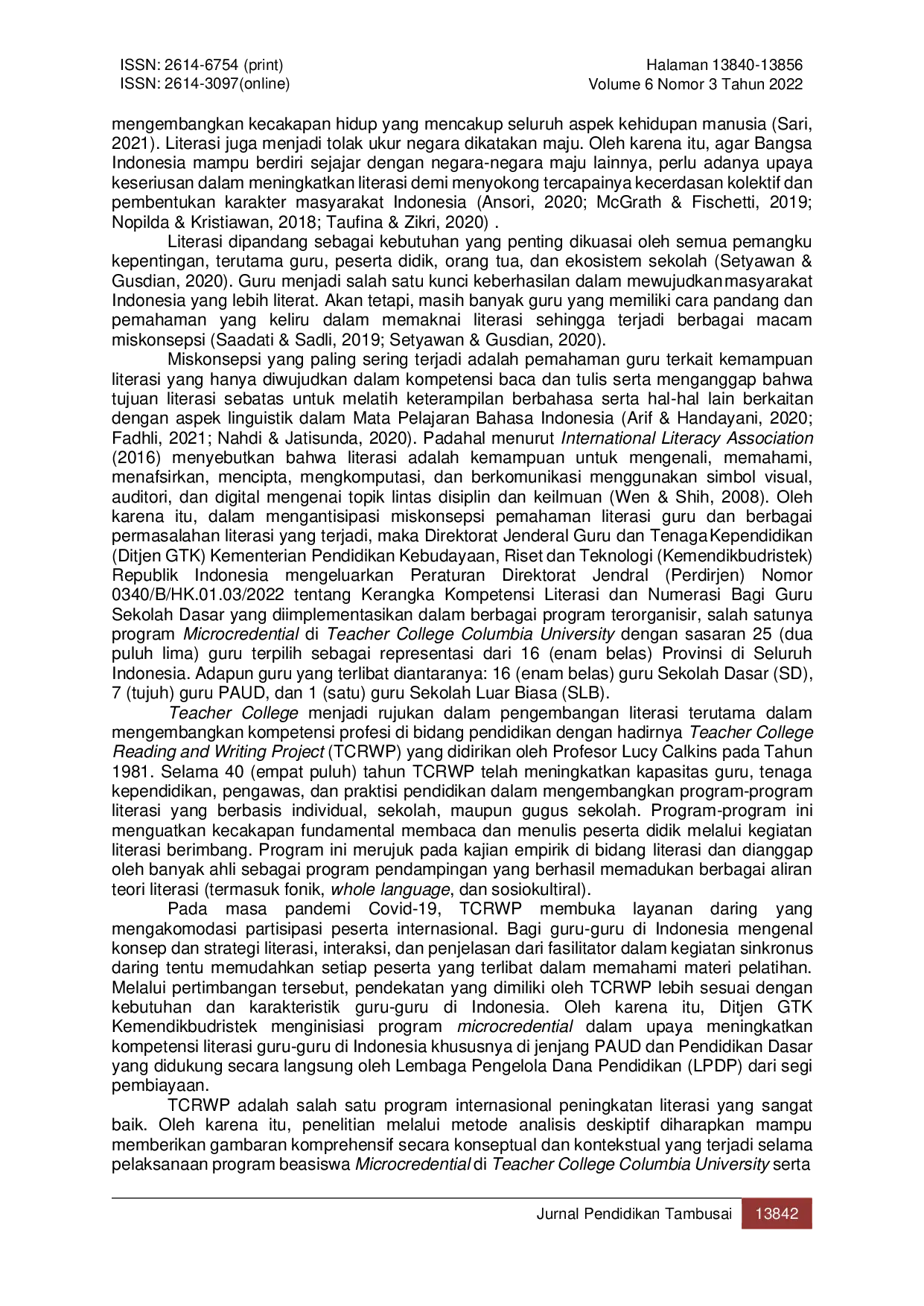 JURIS Upaya Pemerintah dalam Mendorong Kompetensi Literasi Guru melalui Program Beasiswa Microcredential di Teachers College Columbia University