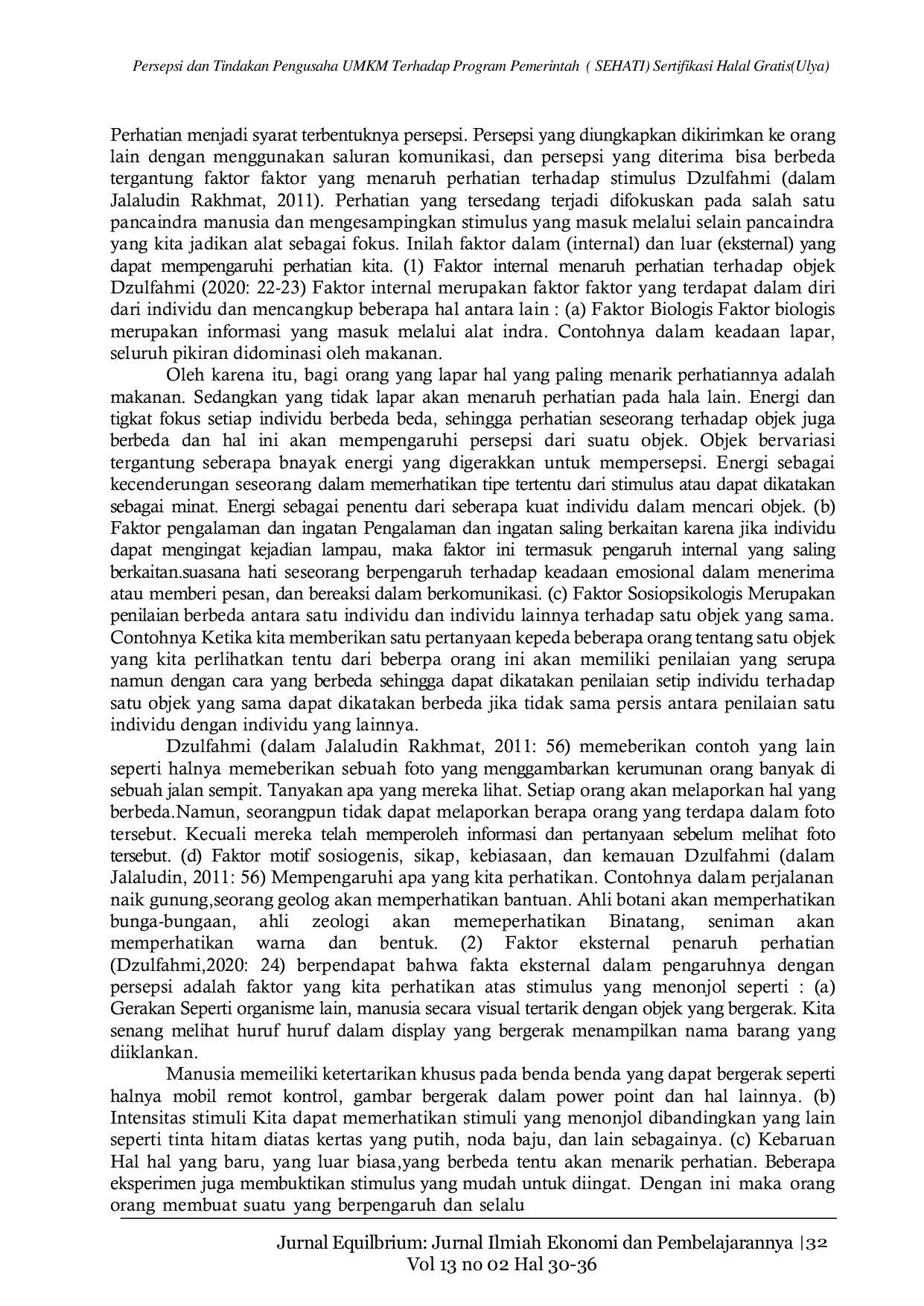 JURIS Persepsi dan tindakan pengusaha UMKM terhadap program pemerintah SEHATI sertifikasi halal gratis studi kasus di kabupaten Ngawi provinsi Jawa Timur