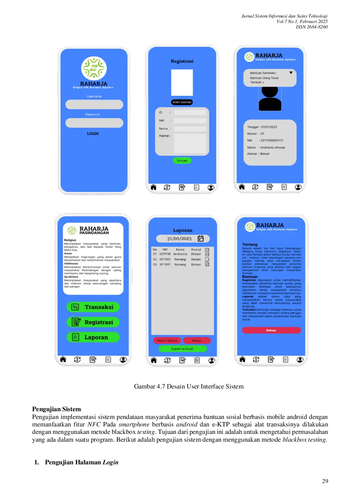 JURIS Penerapan Teknologi NFC Pada Sistem Pendataan Masyarakat Penerima Bantuan Berbasis Android