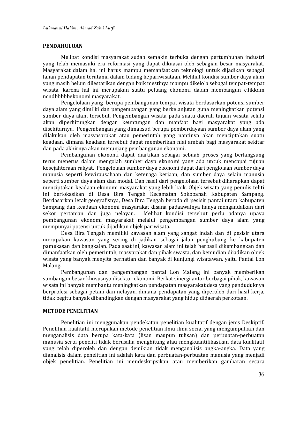 JURIS Sinergi Pengembangan Objek Wisata dan Pembangunan Ekonomi Masyarakat Desa