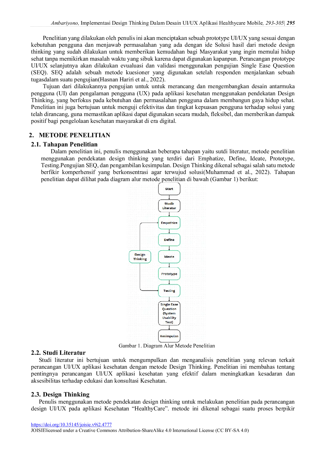 JURIS Implementasi Design Thinking Dalam Desain UI UX Aplikasi Healthycare Mobile