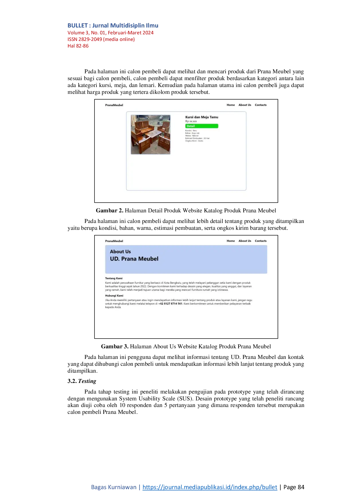 JURIS Perancangan Desain Antarmuka Website Katalog Produk Furniture Studi Kasus UD Prana Meubel