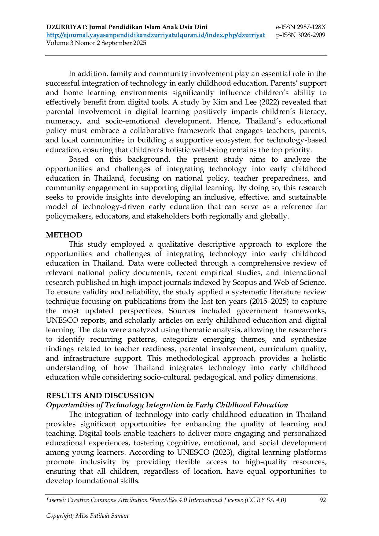 JURIS Integrating Technology in Early Childhood Education Opportunities and Challenges in Thailand