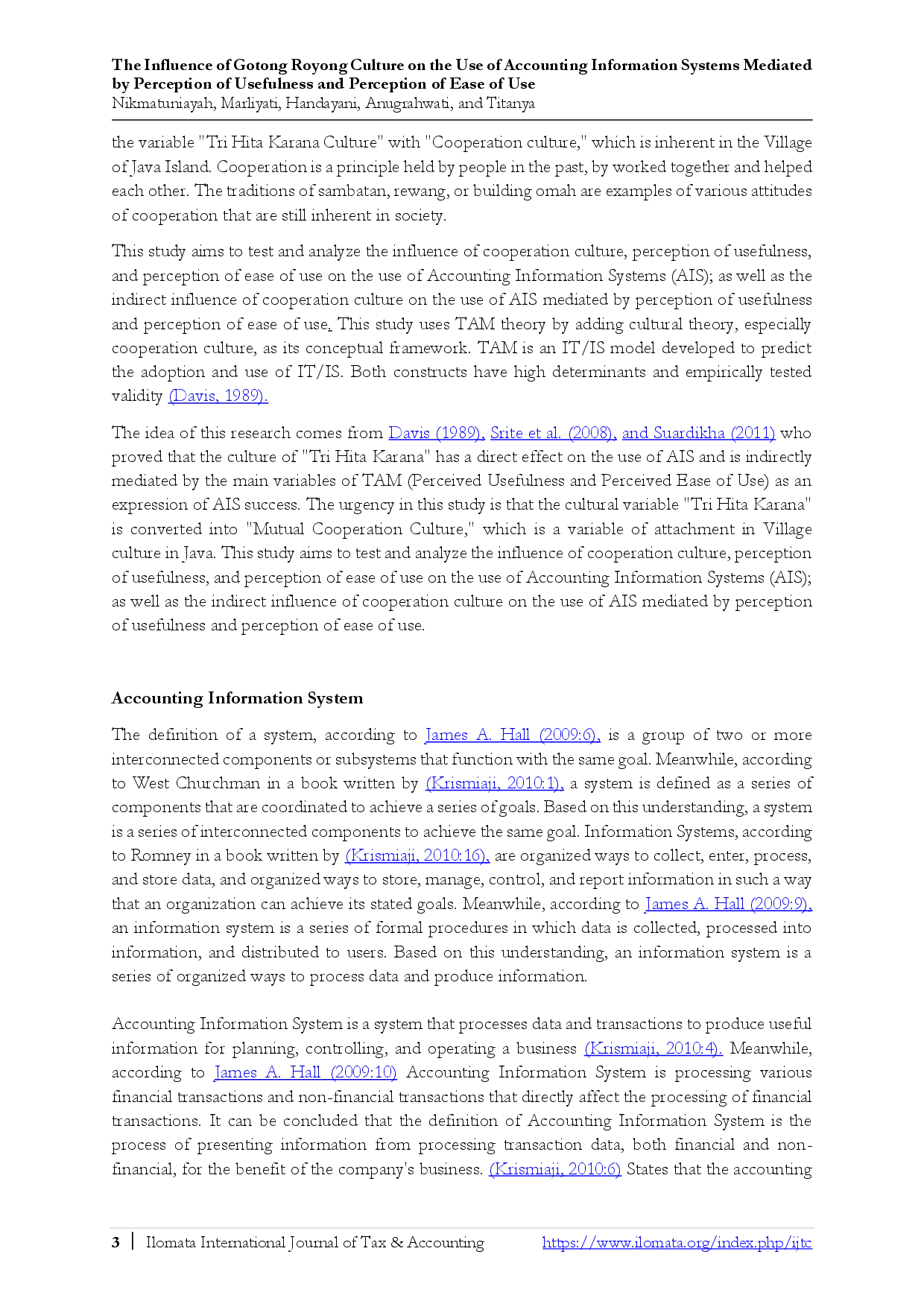 juris The Influence of Gotong Royong Culture on the Use of Accounting Information Systems Mediated by Perception of Usefulness and Perception of Ease of Use