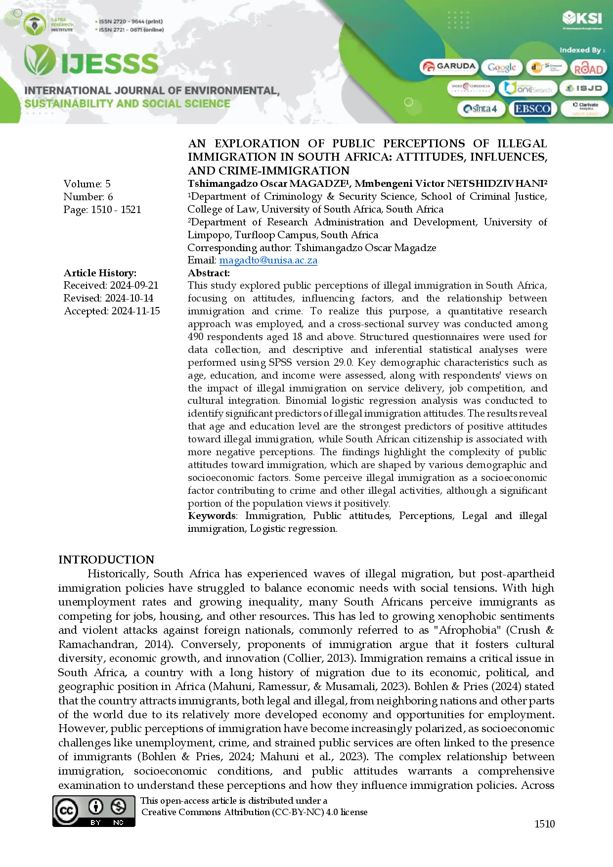 juris An Exploration of Public Perceptions of Illegal Immigration in South Africa Attitudes Influences and Crime Immigration