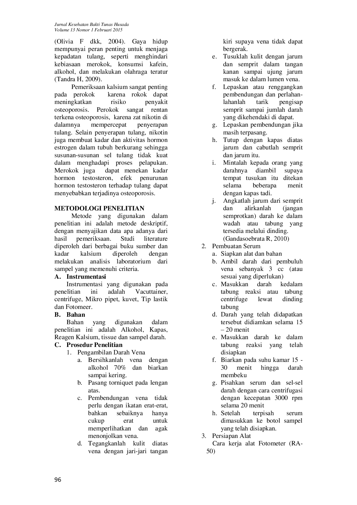 JURIS Gambaran Kadar Kalsium Darah Pada Perokok