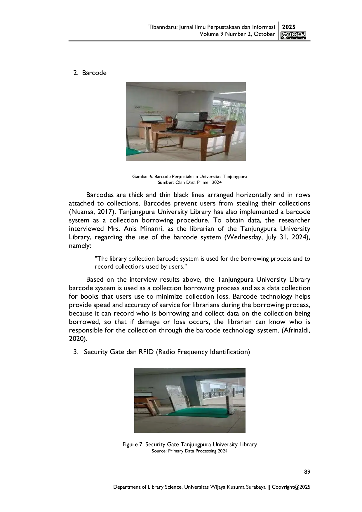 JURIS Implementation of Collection Security Technology at the Tanjungpura University Library
