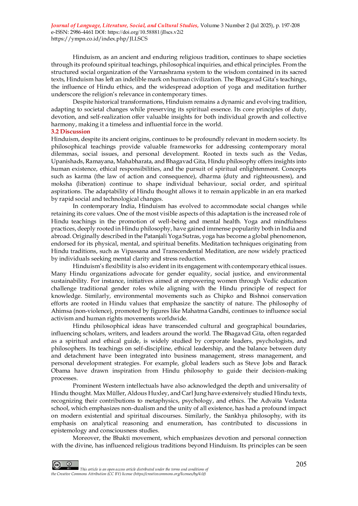 JURIS The timeless wisdom of Hinduism Its impact on philosophy ethics and contemporary society