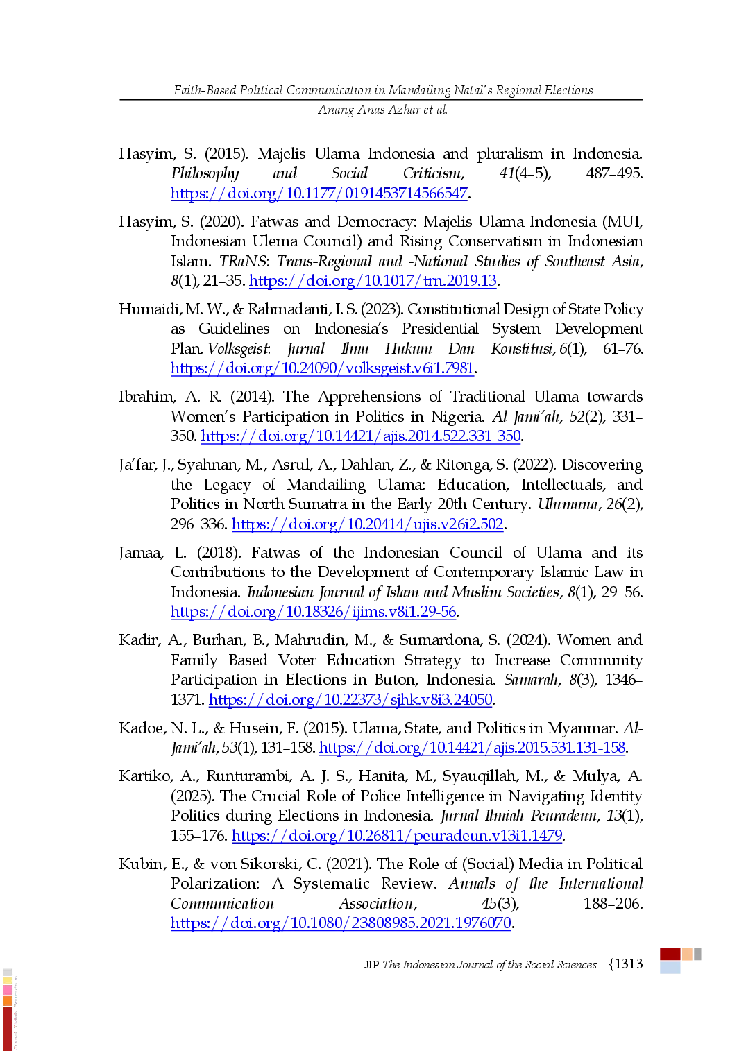 juris Faith Based Political Communication in Mandailing Natal s Regional Elections
