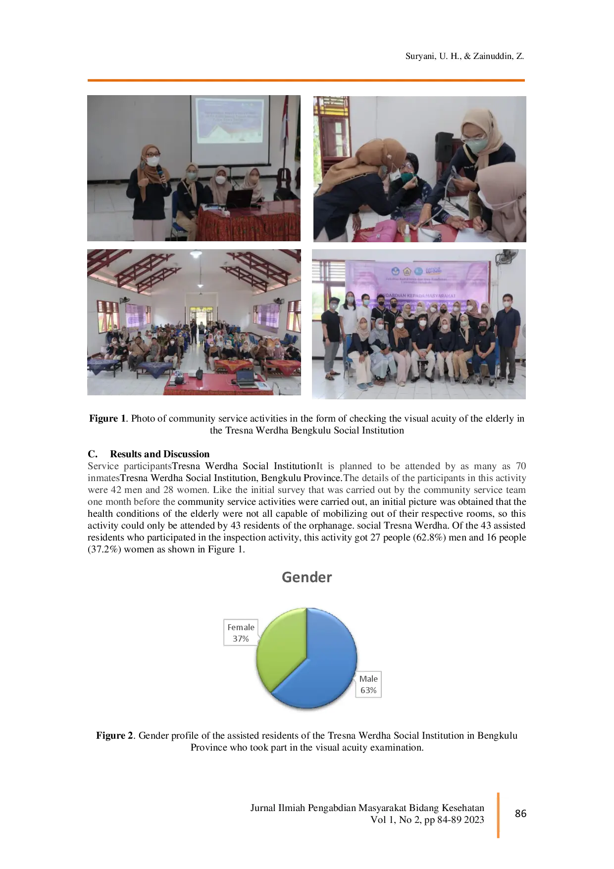 juris Counseling and Examination of Sharp Vision for Presbyopia Screening Old Eyes and Provision of Reading Glasses to the Elderly at Tresna Werdha Social Institution Bengkulu Province