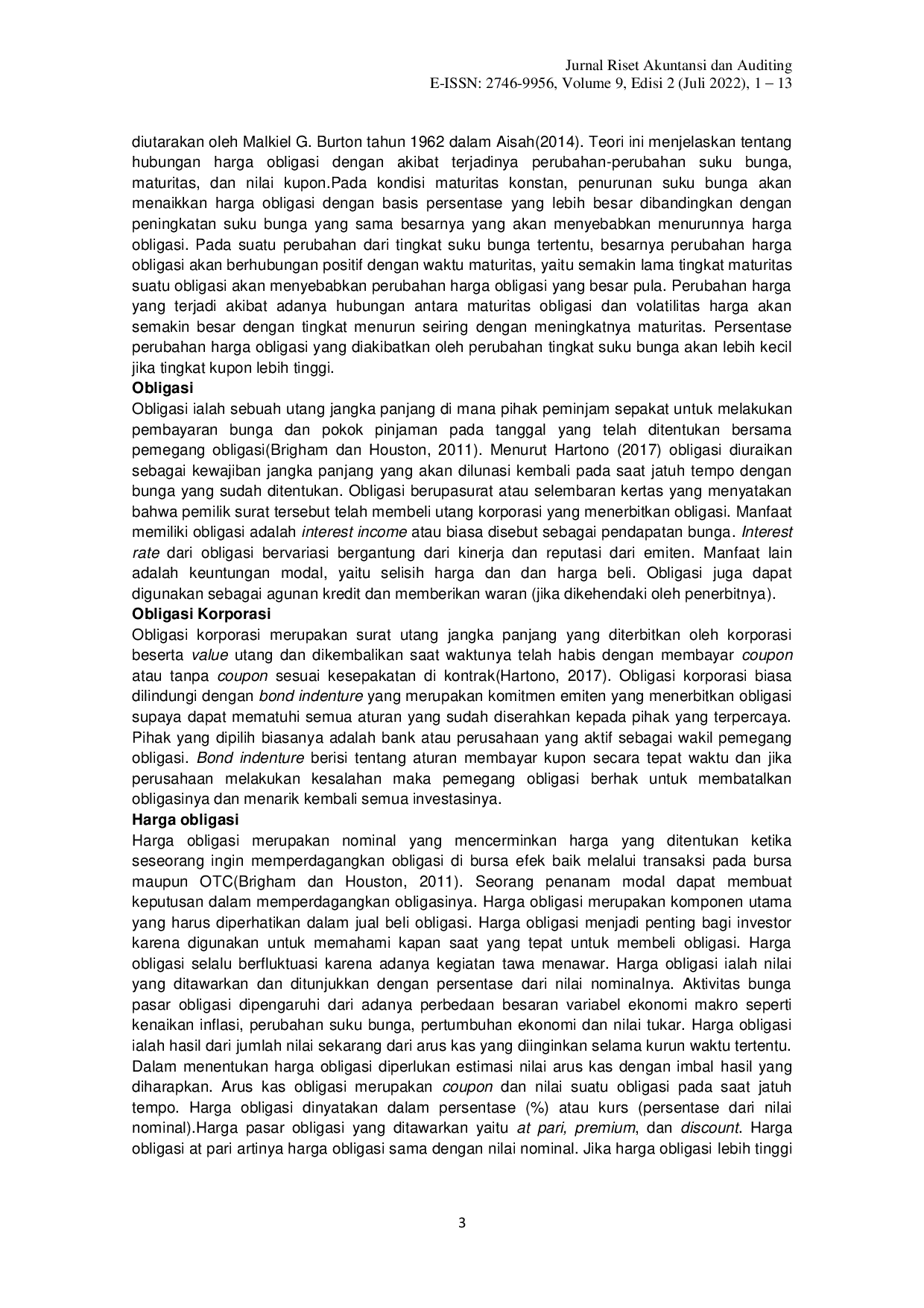 juris Analisis Faktor Penentu Harga Obligasi Korporasi di Bursa Efek Indonesia