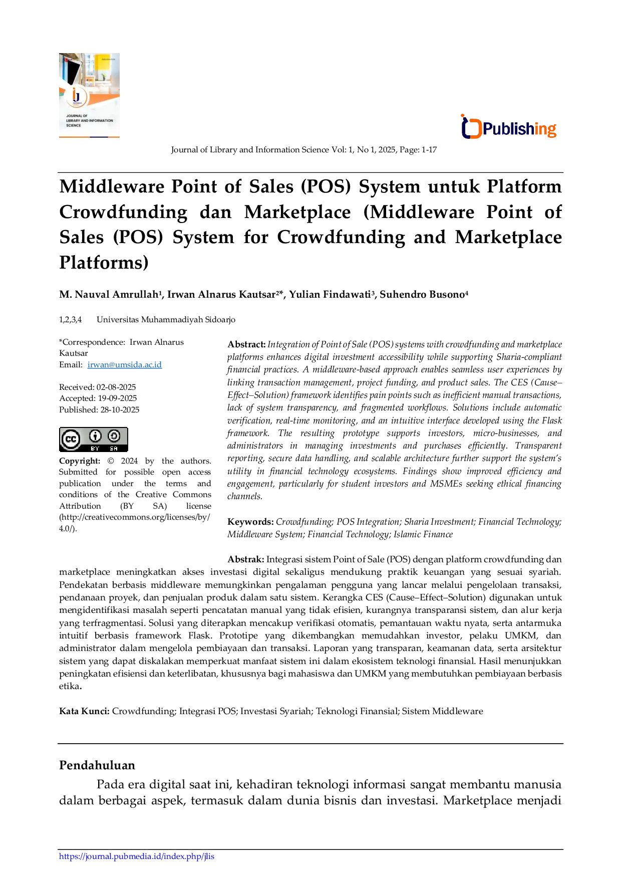 JURIS Middleware Point of Sales POS System untuk Platform Crowdfunding dan Marketplace