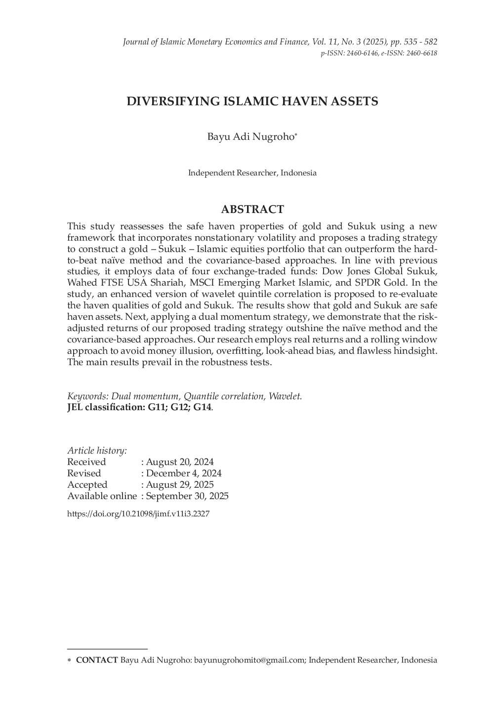 JURIS Diversifying Islamic Haven Assets