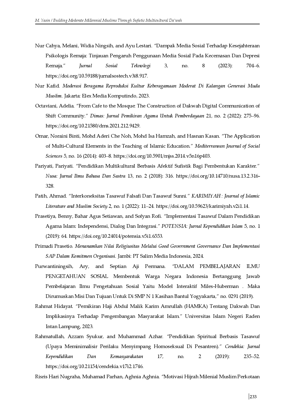 juris Building Moderate Millennial Muslims Through Sufistic Multicultural Da wah