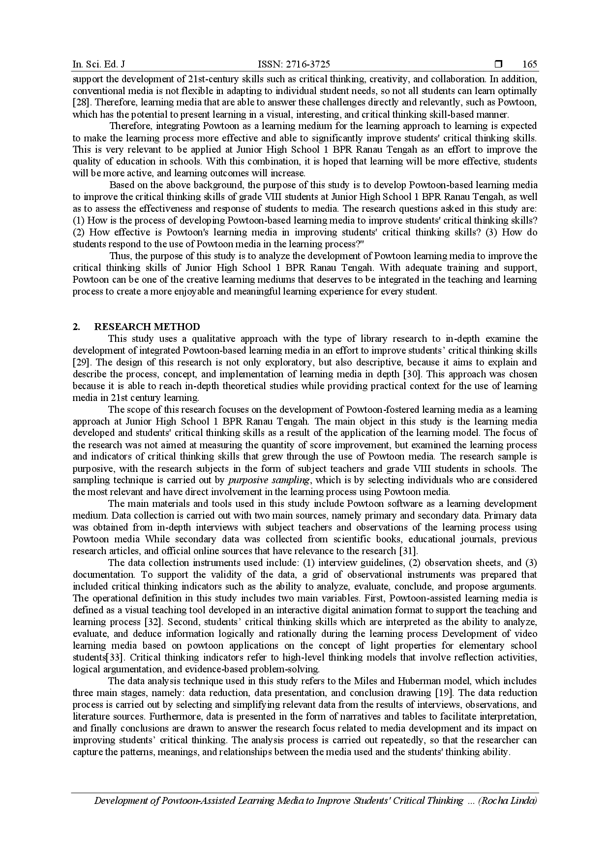 juris Development of Powtoon Assisted Learning Media to Improve Students Critical Thinking Skills in Science Subjects