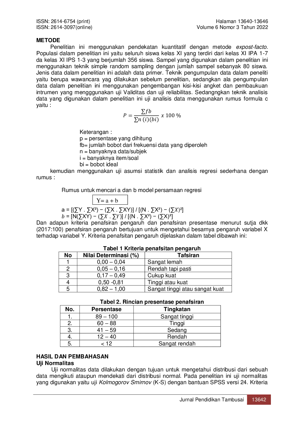 JURIS Pengaruh Kesadaran Diri Self Awareness terhadap Perencanaan Karier pada Siswa Kelas XI di SMA Negeri 3 Kota Jambi