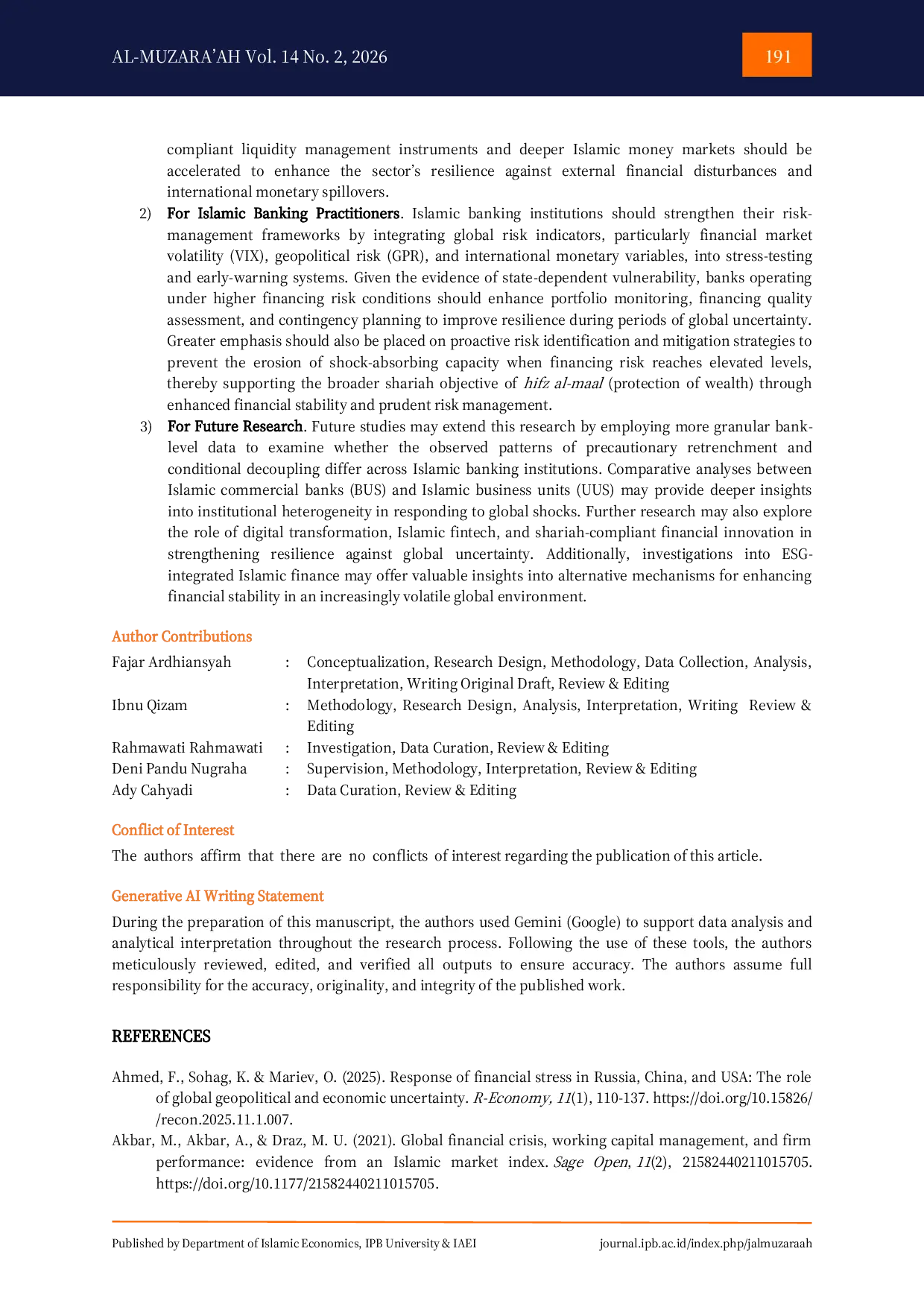 JURIS Global Shocks and Islamic Banking Stability Asymmetric Transmission and State Dependent Resilience