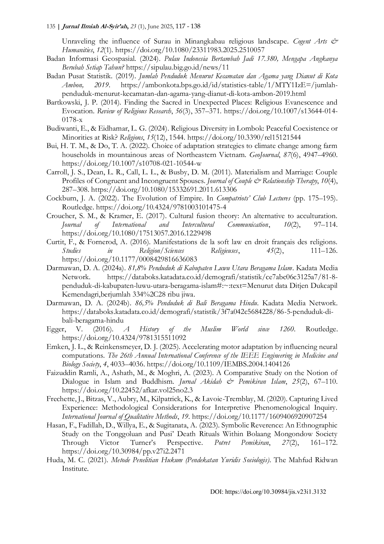 JURIS Negotiating Islamic Identity Through Cultural Adaptation A Fiqh al Aqalliyyat Analysis of Masselle aseng Practice in Indonesian Muslim Minorities