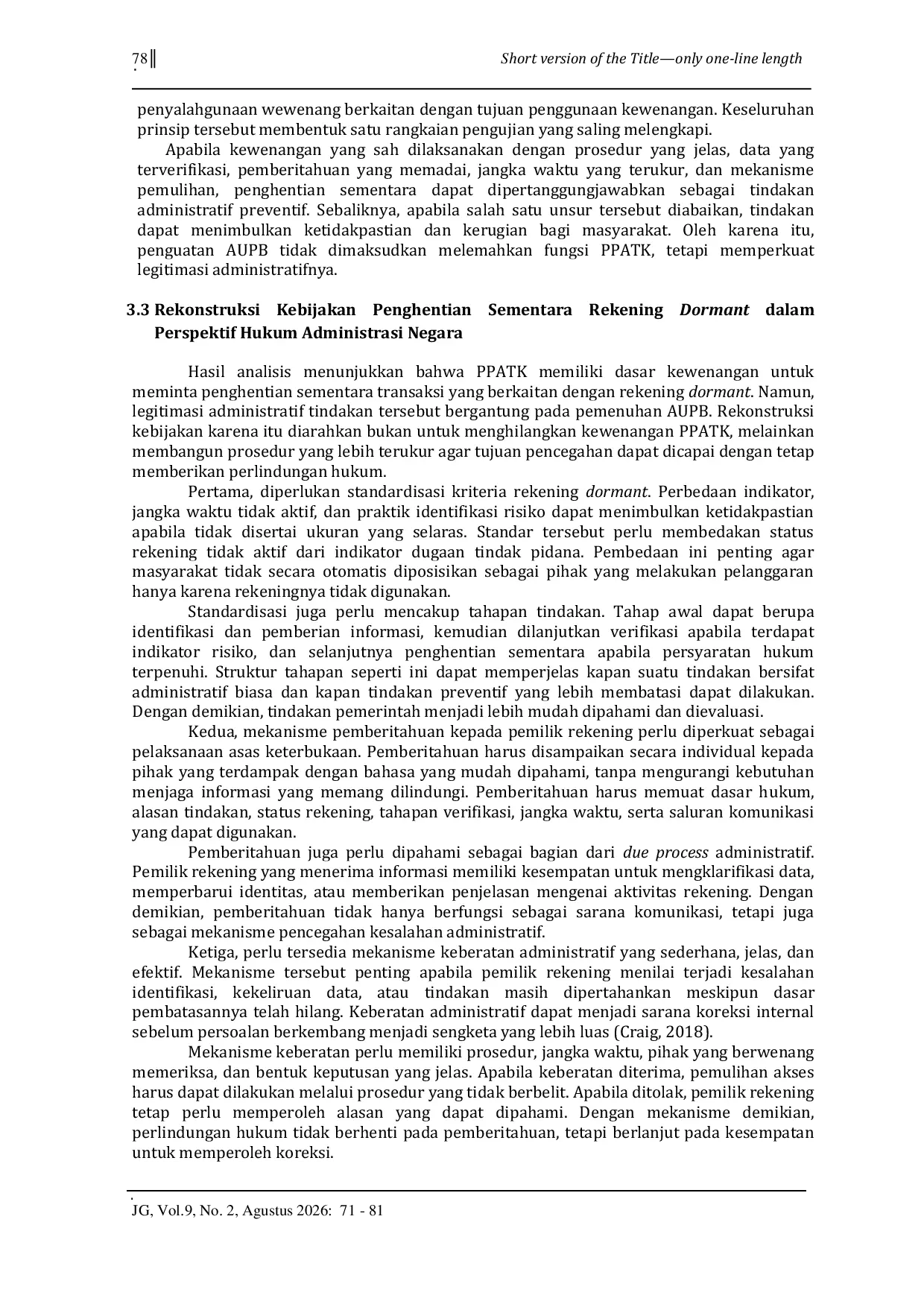JURIS Legality of PPATK administrative actions in dormant account suspensions aupb analysis