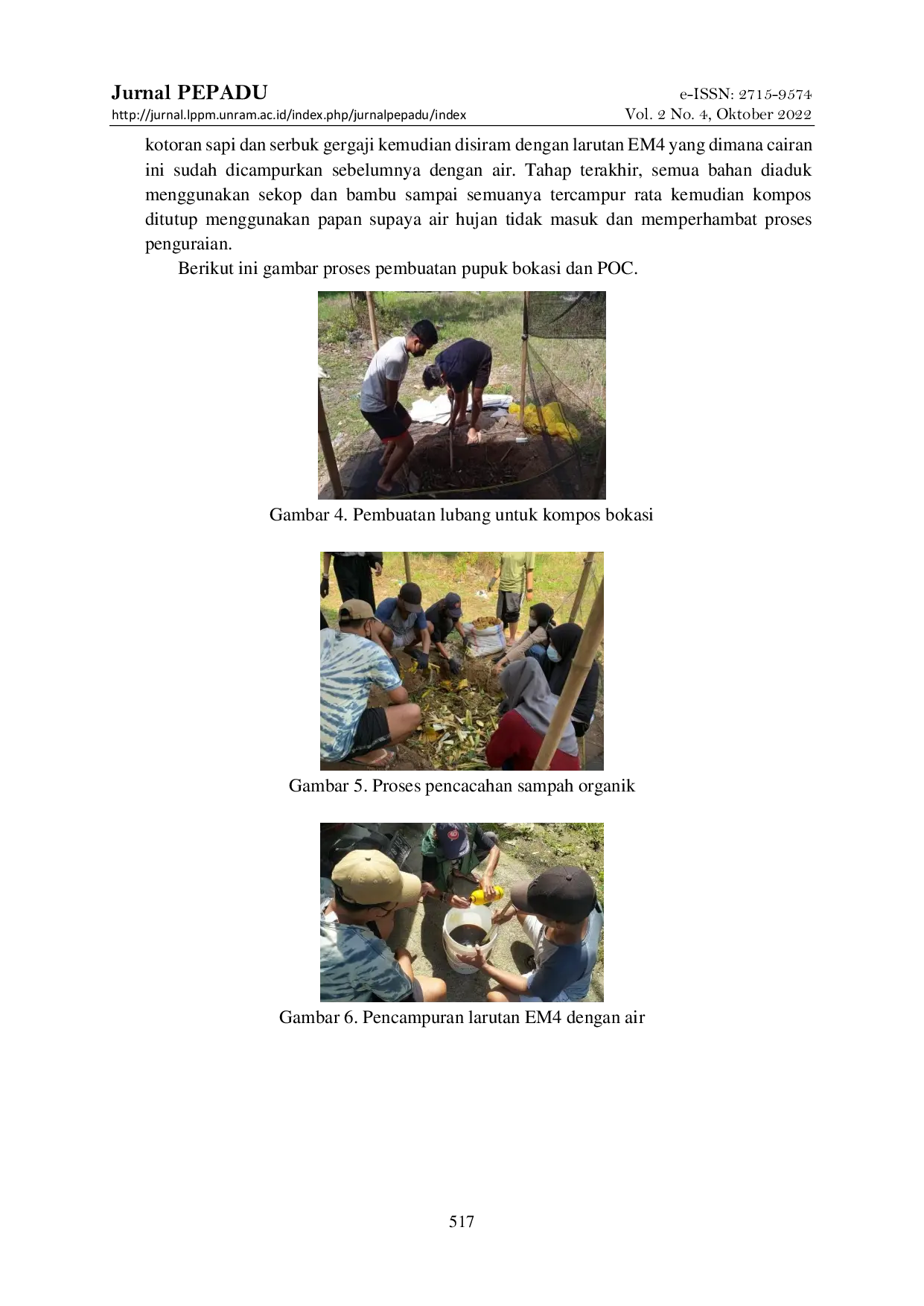 JURIS Pemanfaatan Sampah Organik Rumah Tangga Menjadi Pupuk Kompos Bokashi Dan Pupuk Organik Cair Poc Di Desa Sengkol Kecamatan Pujut Kabupaten Lombok Tengah