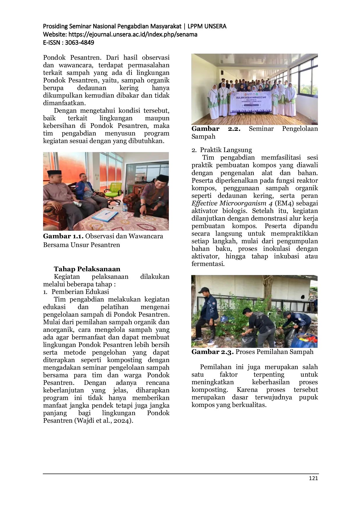 JURIS Edukasi Pemanfaatan Komposting Dalam Mewujudkan Lingkungan Bersih Di Pondok Pesantren Bait Et Tauhied