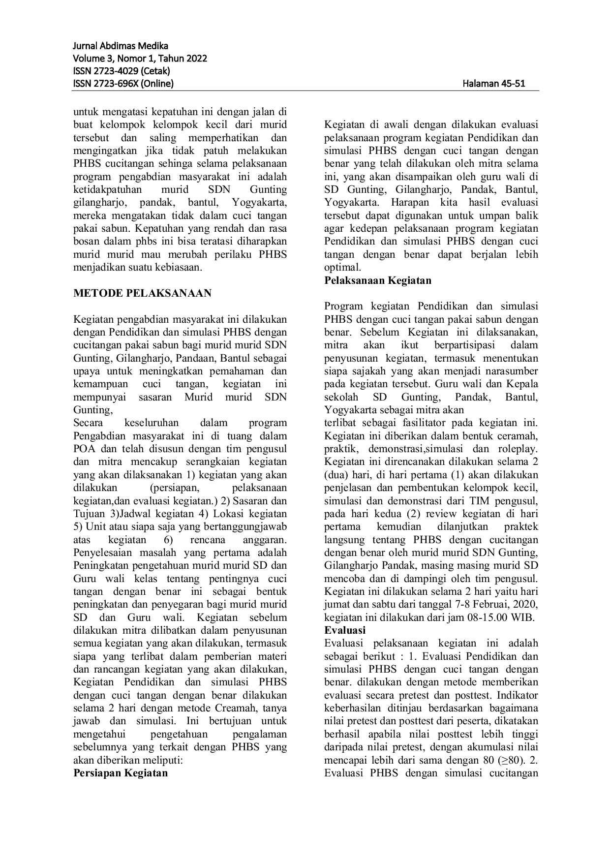 JURIS Perilaku Hidup Bersih Sehat Cuci Tangan Pakai Sabun Di Sd