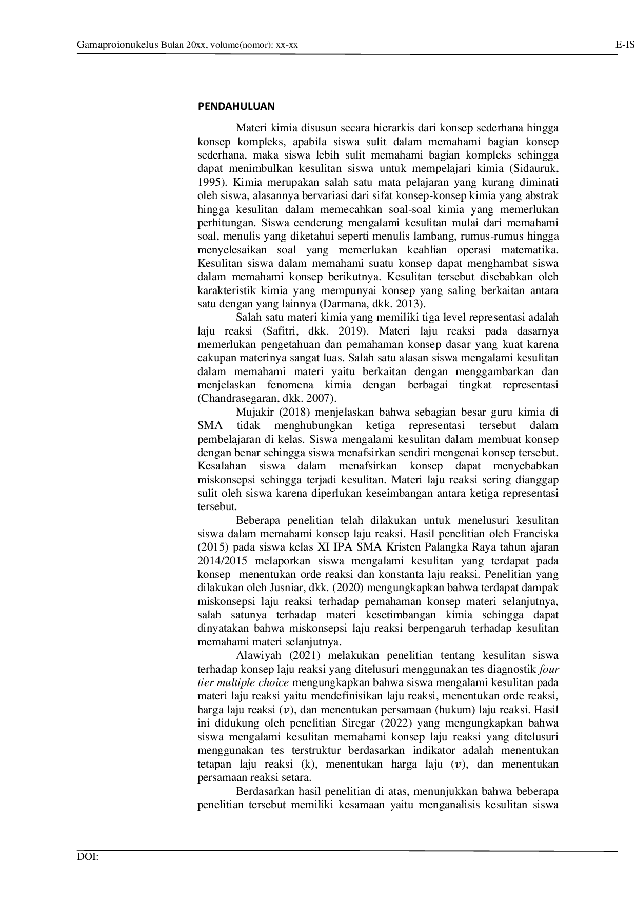 JURIS Analisis Kesulitan Siswa dalam Memahami Konsep Laju Reaksi Systematic Review