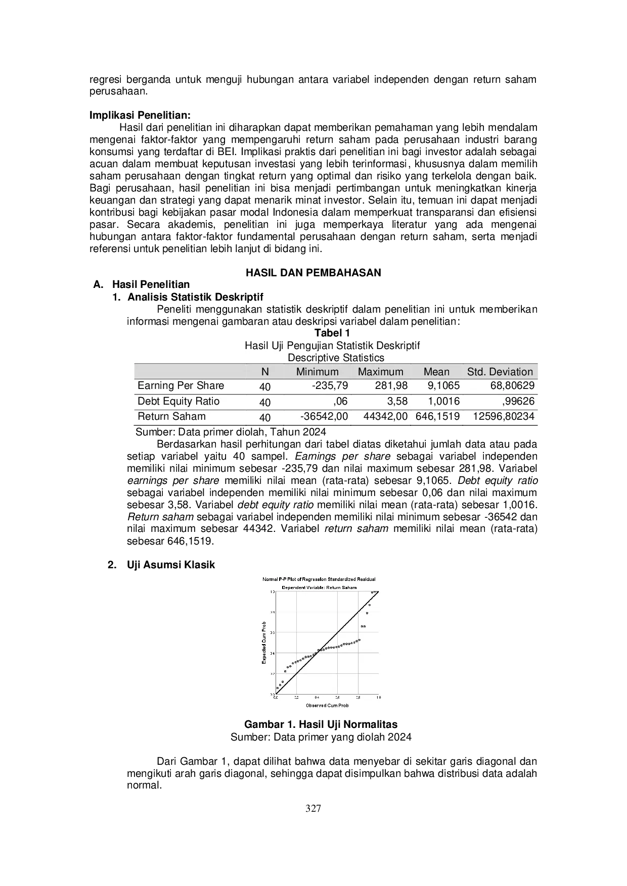JURIS The Effect of Earnings Per Share EPS and Debt To Equity Ratio DER On Stock Returns In The Consumer Goods Industry Sector on The Indonesia Stock Exchange